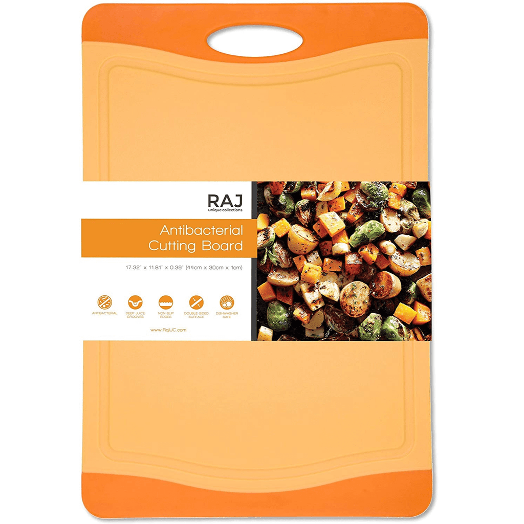 Extra Large Raj Antibacterial Plastic Cutting Board-Orange and Green – Raj  Unique Collection