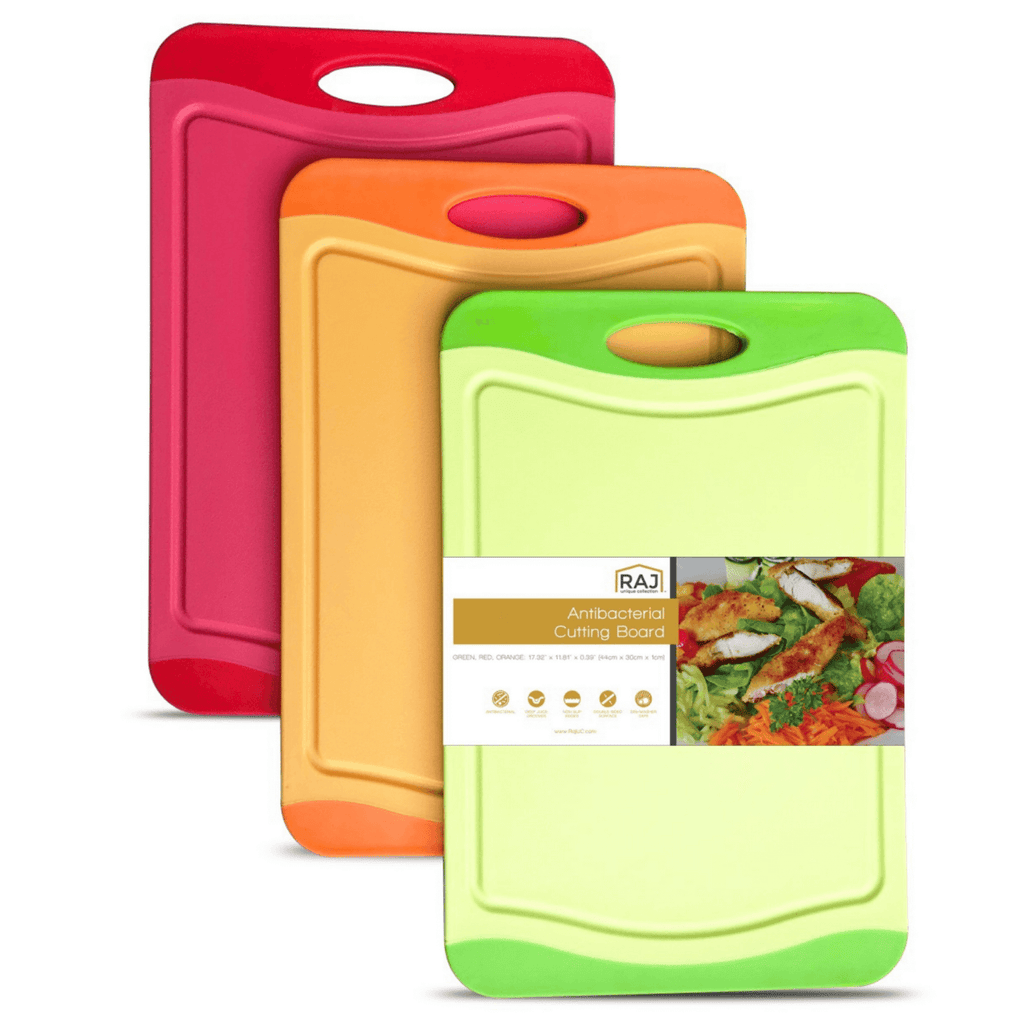 Extra Large Raj Antibacterial Plastic Cutting Board- Red,Green