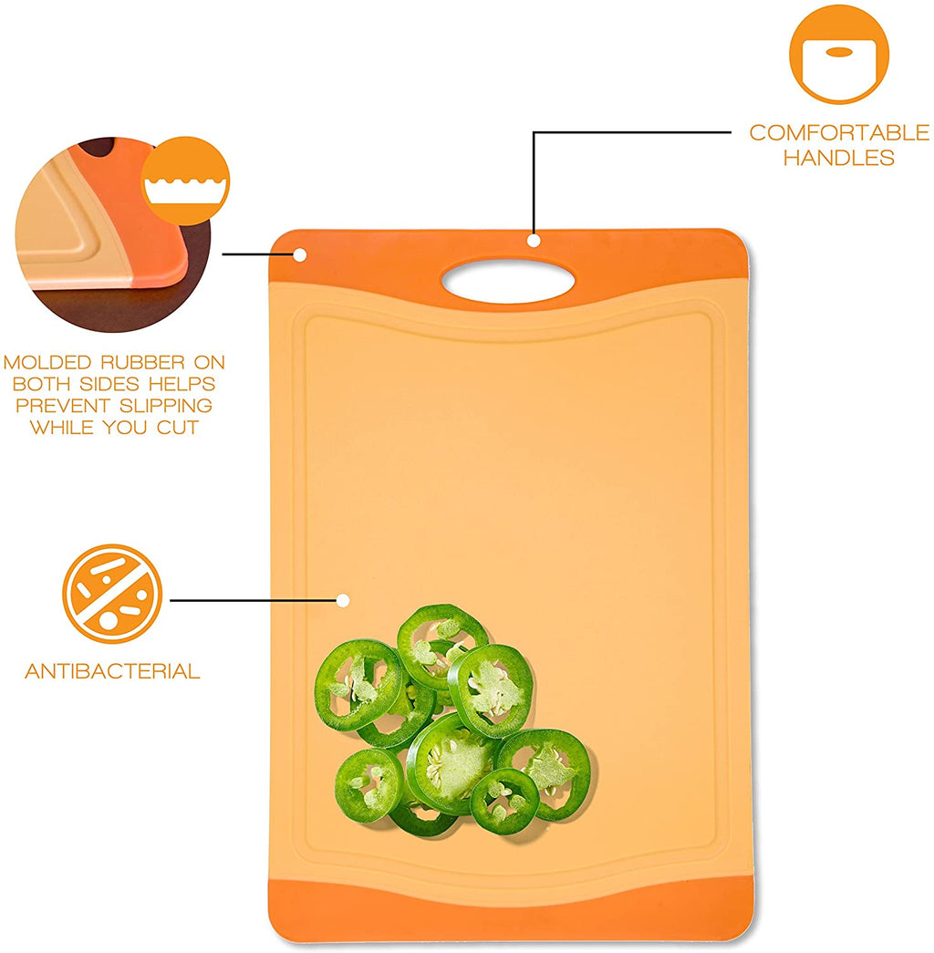 Extra Large Raj Antibacterial Plastic Cutting Board-Orange and Red – Raj  Unique Collection