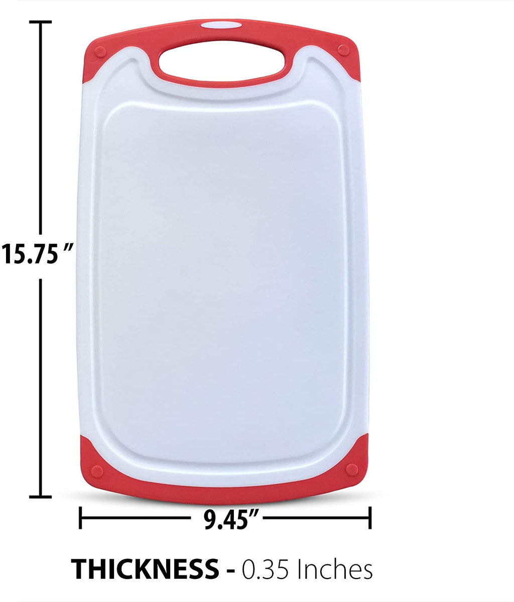 Raj Plastic Cutting Board Reversible Cutting Board, Dishwasher Safe, Chopping Boards, Juice Groove, Large Handle, Non-Slip, BPA Free (X-Large and