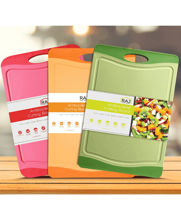 Extra Large Raj Antibacterial Plastic Cutting Board- Red,Green,Orange – Raj  Unique Collection