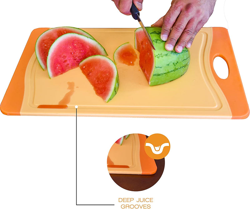 Raj Antibacterial Plastic Cutting Board - Small- Orange, Red and Green –  Raj Unique Collection